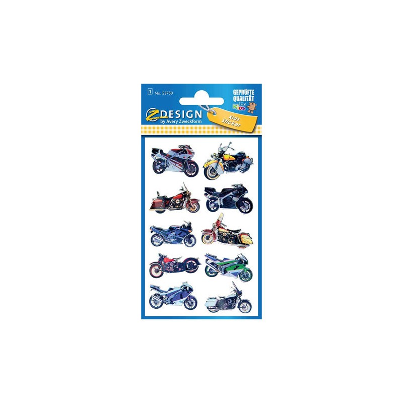 4840-SOBRE CON 1 HOJA 76X120MM Y 10 PEGATINAS 3D MOTOCICLETAS AVERY 53750 4840-SOBRE CON 1 HOJA 76X120MM Y 10 PEGATINAS 3D MOTOCICLETAS AVERY 53750