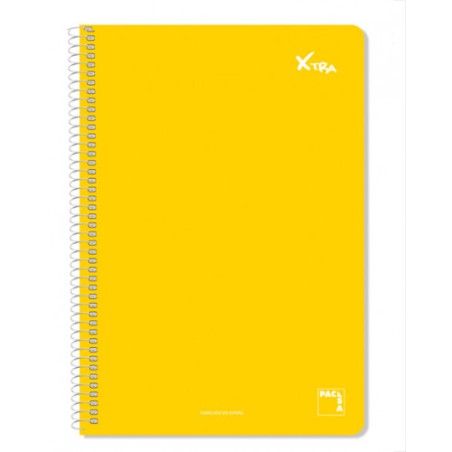 4846-CUADERNO SERIE XTRA 60GR.TAPA CONTRACOLADA FOLIO (215X310MM.) 80 HOJAS CUADRICULA 4X4 COLOR AMARILLO PACSA 16050