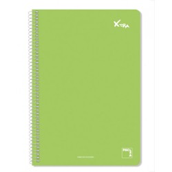 4847-CUADERNO SERIE XTRA 60GR.TAPA CONTRACOLADA FOLIO (215X310MM.) 80 HOJAS CUADRICULA 4X4 COLOR VERDE OSCURO PACSA 1607