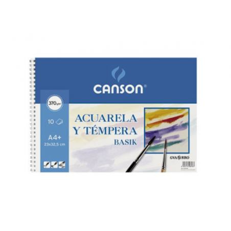 4888-BLOC 10 HOJAS ACUARELA A4+ 370G GUARRO CANSON C200400698