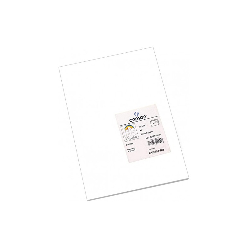 4903-PAQUETE 50 HOJAS CARTULINA IRIS A3 185G BLANCO GUARRO CANSON C200040180 4903-PAQUETE 50 HOJAS CARTULINA IRIS A3 185G BLANCO GUARRO CANSON C200040180