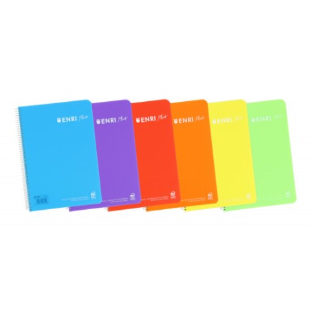 4927-CUADERNO POLIPROPILENO ESPIRAL FOLIO 80 HOJAS 90G 4X4 CON MARGEN SURTIDO ENRI 400133583