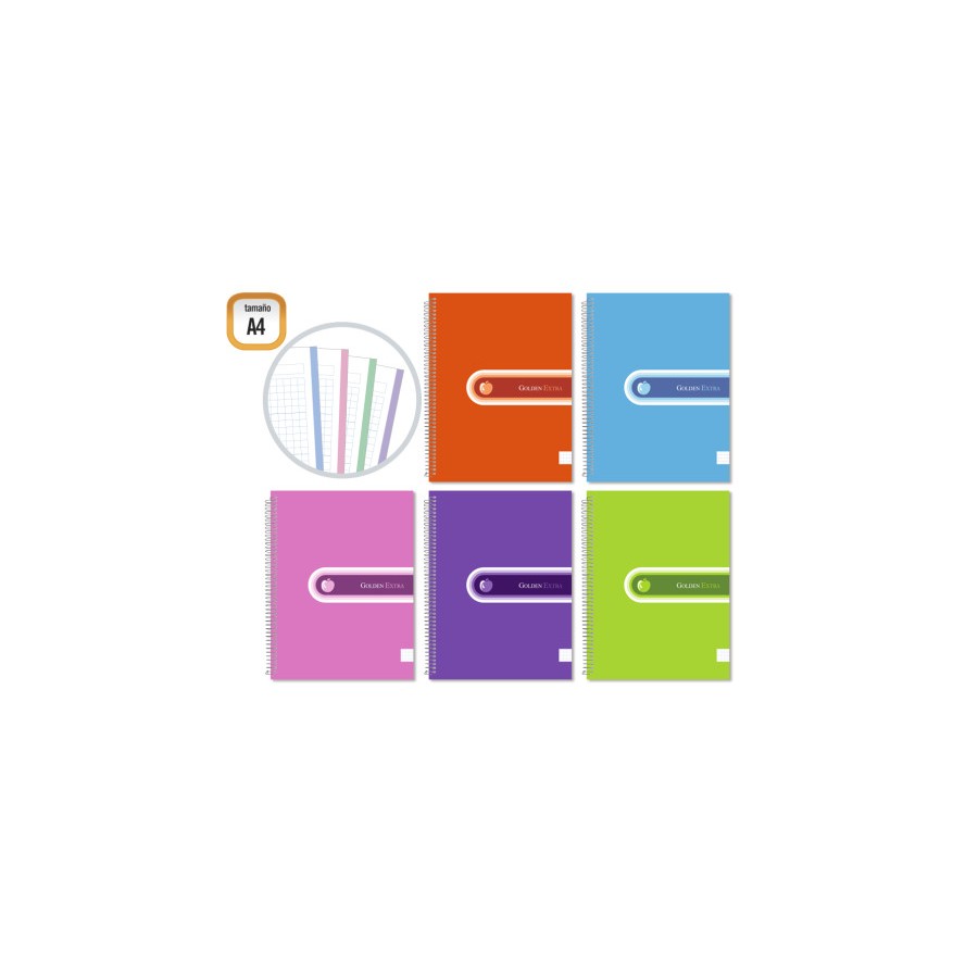 4928-CUADERNO EXTRA T.F. A4 140 HOJAS MICROPERFORADO GOLDEN 318210 4928-CUADERNO EXTRA T.F. A4 140 HOJAS MICROPERFORADO GOLDEN 318210