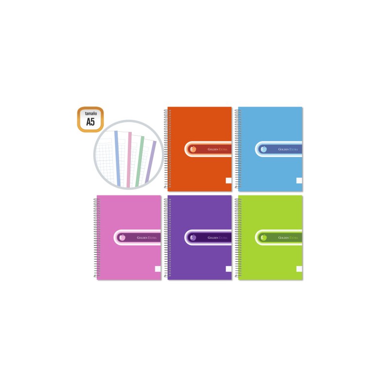 4931-CUADERNO EXTRA T.F. A5 140 HOJAS MICROPERFORADO GOLDEN 318211 4931-CUADERNO EXTRA T.F. A5 140 HOJAS MICROPERFORADO GOLDEN 318211