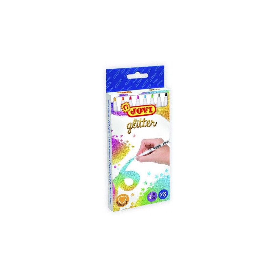 4985-ESTUCHE 8 ROTULADORES GLITTER COLORES SURTIDOS JOVI 1608G 4985-ESTUCHE 8 ROTULADORES GLITTER COLORES SURTIDOS JOVI 1608G