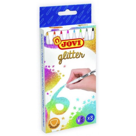 4985-ESTUCHE 8 ROTULADORES GLITTER COLORES SURTIDOS JOVI 1608G