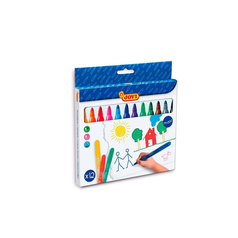 4986-ESTUCHE 12 ROTULADORES MAXI COLORES SURTIDOS JOVI 1712