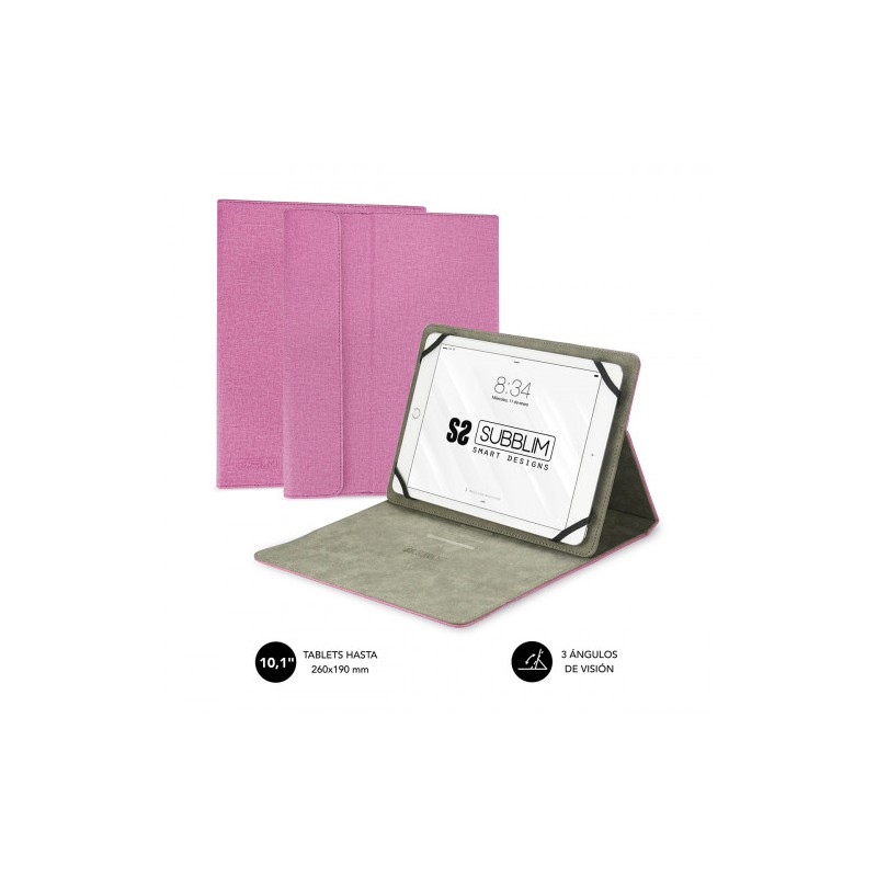 5070-SUBBLIM Funda Tablet Clever Stand Tablet Case 10,1" Pink