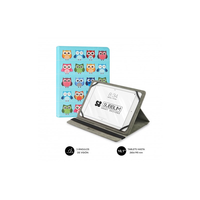 5078-SUBBLIM Funda Tablet Universal TRENDY CASE OWLS 10.1"