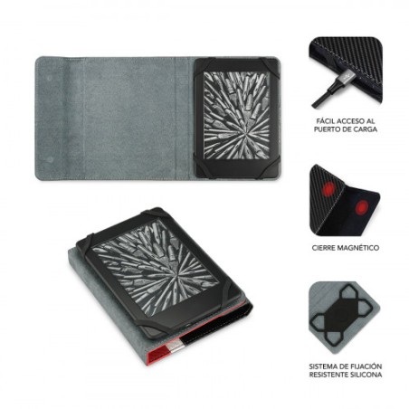 5085-SUBBLIM Funda Libro Electronico Clever Ebook Case 6" Red