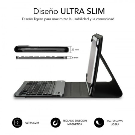 5095-SUBBLIM Funda con Teclado KEYTAB PRO BLUETOOTH 10,1" Red
