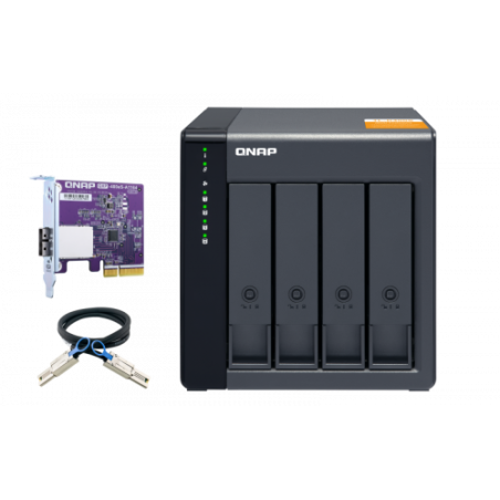 5171-QNAP TL-D400S caja para disco duro externo Carcasa de disco duro/SSD Negro, Gris 2.5/3.5"