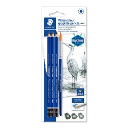 5198-BLISTER CON 3 LAPICES, GRADUACIONES 4B, 6B Y 8B + PINCEL No 8 STAEDTLER 100A SBK4