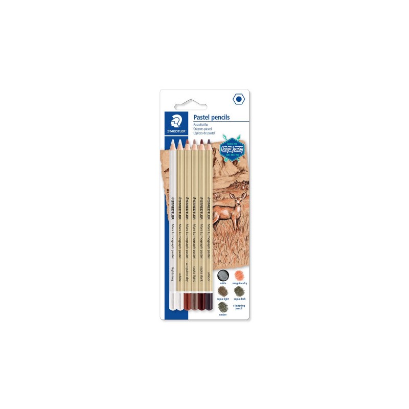 5204-BLISTER CON 6 LAPICES, COLORES: SEPIA CLARO, SEPIA OSCURO, OCRE OSCURO, SANGUINA SECA, BLANCO, ILUMINADOR STAEDTLER 5204-BLISTER CON 6 LAPICES, COLORES: SEPIA CLARO, SEPIA OSCURO, OCRE OSCURO, SANGUINA SECA, BLANCO, ILUMINADOR STAEDTLER
