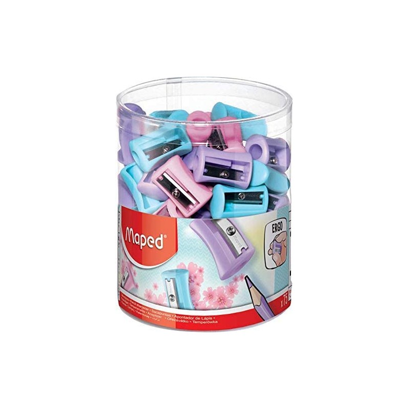 5274-BOTE 75 SACAPUNTAS VIVO PASTEL 1 ORIFICIO MAPED 63011
