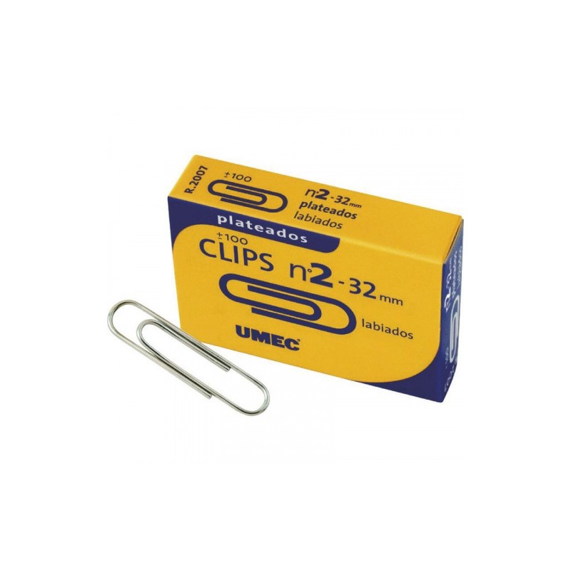 5284-CAJA 100 CLIP NIQUELADO 32 MM U200304 UMEC