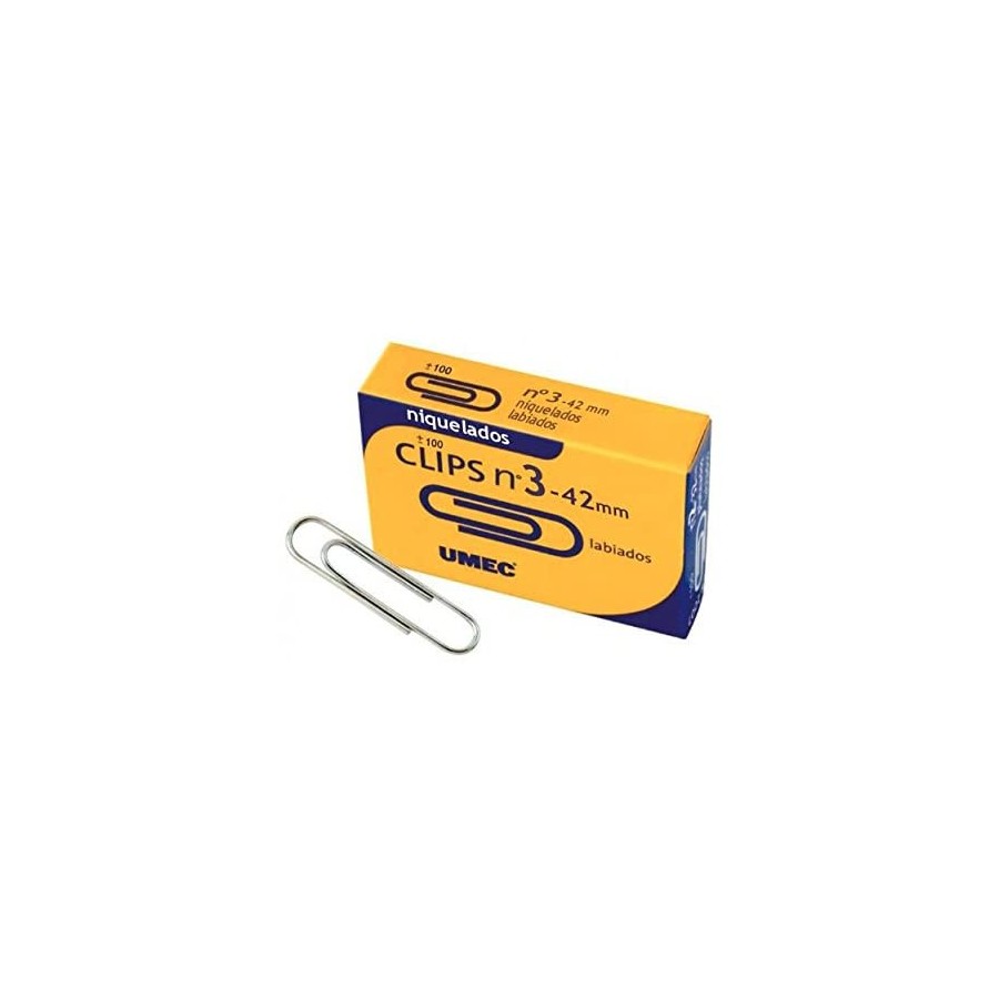5285-CAJA 100 CLIP NIQUELADO 42 MM U200404 UMEC
