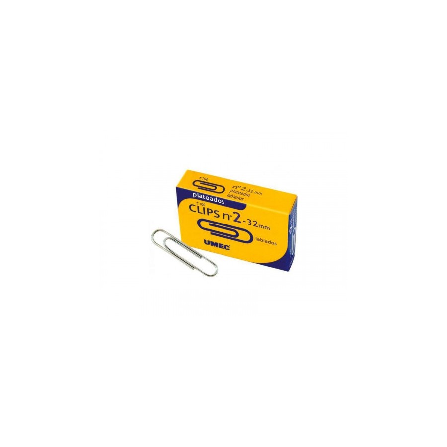 5286-CAJA 100 CLIP PLATEADO 32MM U200700 UMEC