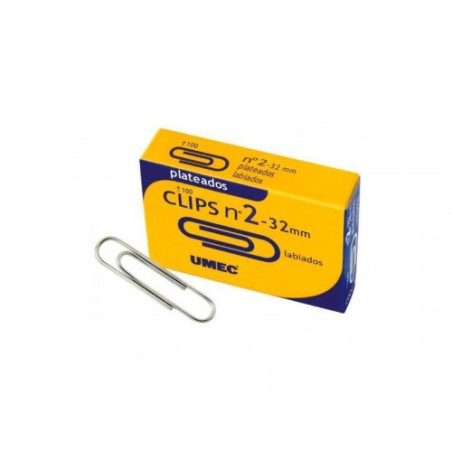 5286-CAJA 100 CLIP PLATEADO 32MM U200700 UMEC