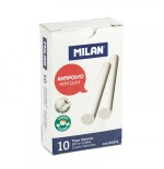 5343-CAJA 10 TIZAS DE CARBONATO DE CALCIO BLANCAS REDONDAS -ANTIPOLVO MILAN 244210