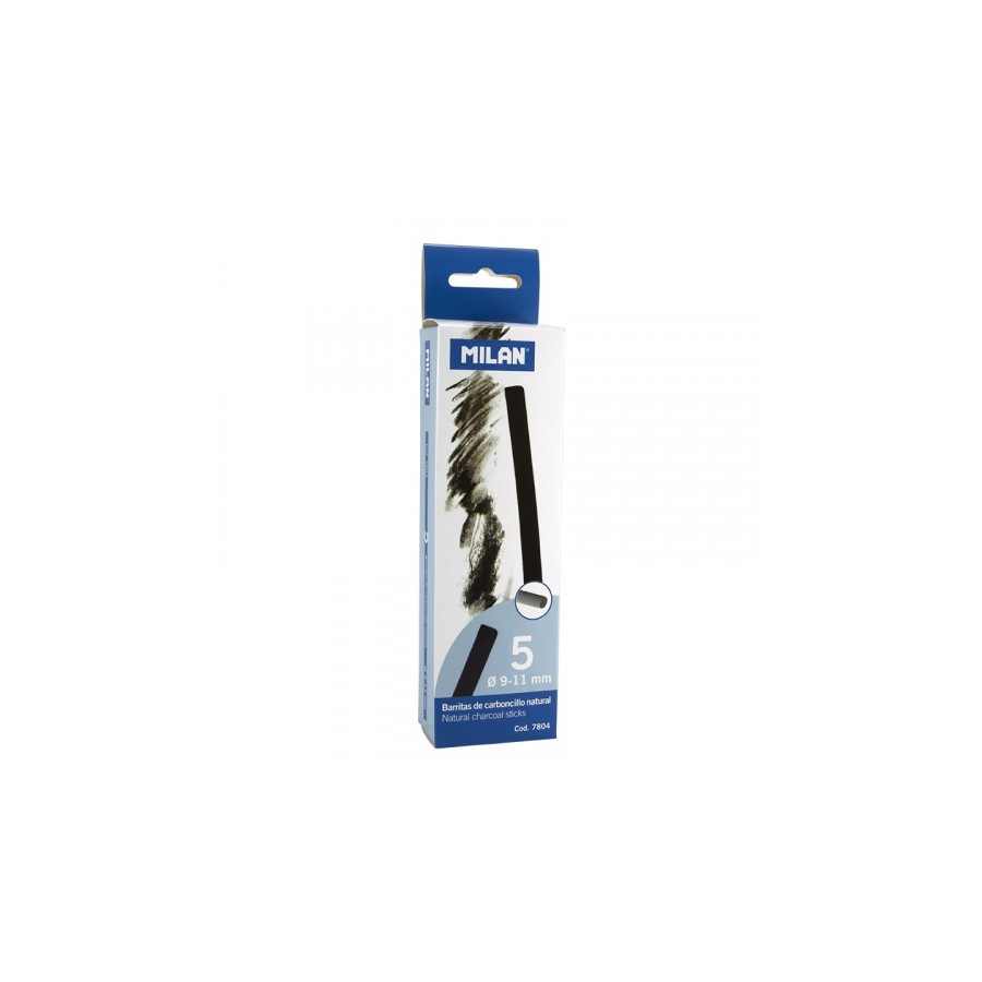 5371-CAJA 5 BARRITAS DE CARBONCILLO NATURAL DIAMETRO 9-11MM MILAN 7804