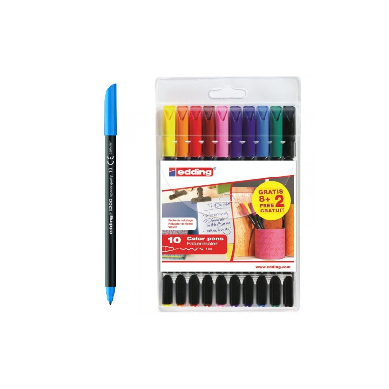 5445-BOLSA CON 8+2 ROTULADORES EDDING 1200 EDING 1200-8+2S