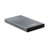 5454-TooQ TQE-2527G caja para disco duro externo Caja de disco duro (HDD) Negro, Gris 2.5"