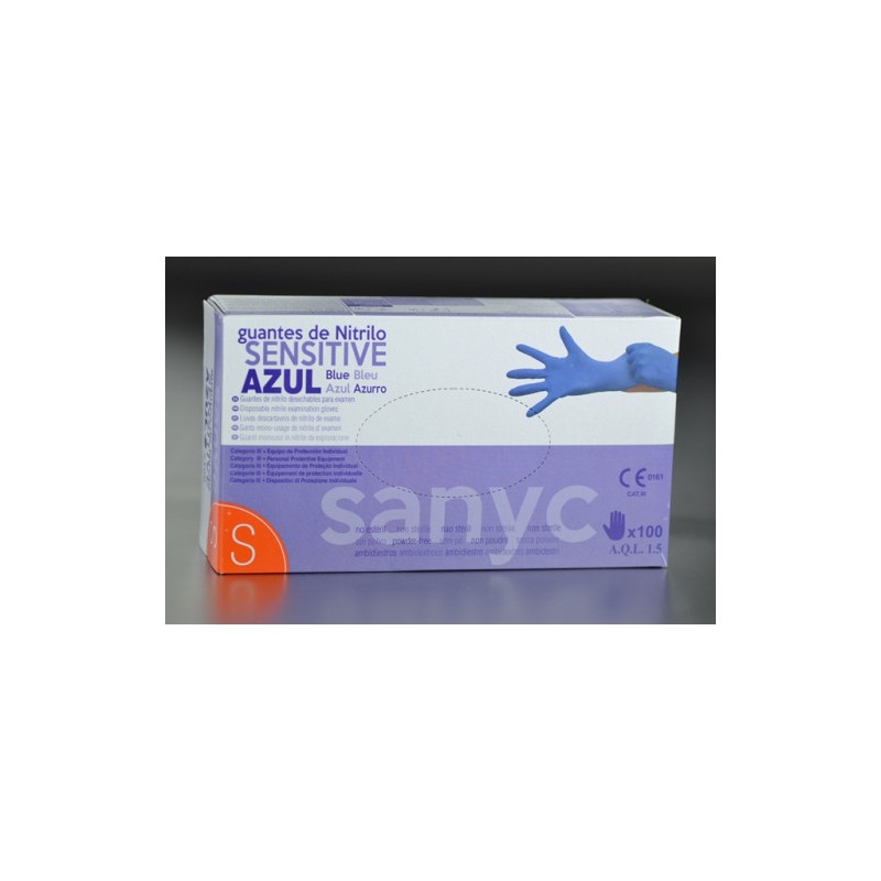 5456-PAQUETE DE 100 GUANTES NITRILO SENSITIVE S/P T-P P-100 EXAMEN SANICEN GU103 5456-PAQUETE DE 100 GUANTES NITRILO SENSITIVE S/P T-P P-100 EXAMEN SANICEN GU103