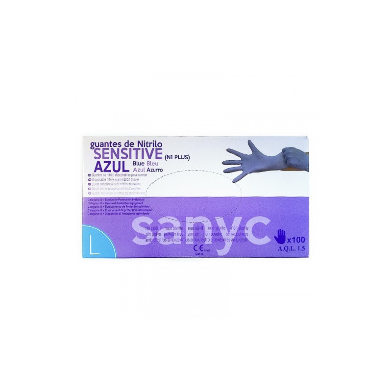 5458-PAQUETE DE 100 GUANTES NITRILO SENSITIVE S/P T-G P-100 EXAMEN SANICEN GU105 5458-PAQUETE DE 100 GUANTES NITRILO SENSITIVE S/P T-G P-100 EXAMEN SANICEN GU105