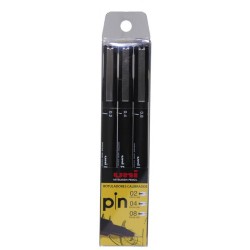 548-ESTUCHE 3 ROTULADORES CALIBRADOS 2/4/8MM. UNIPIN UNI-BALL 182634338