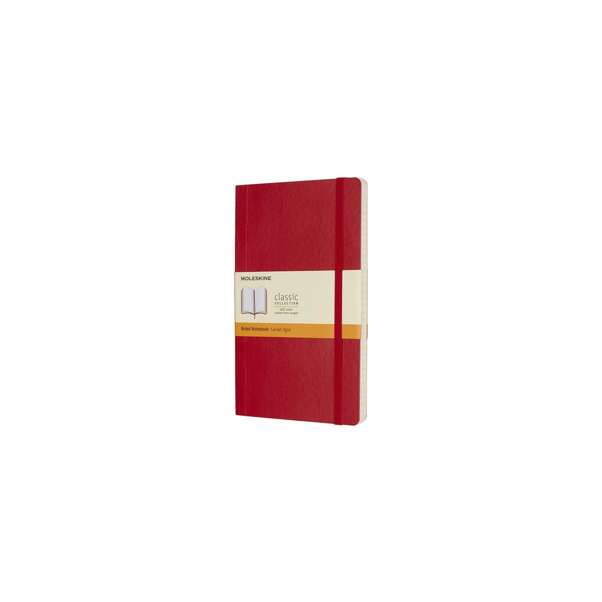 LIBRETA CLASICA TAPA BLANDA ROJO ESCARLATA L 13X21CM RAYADA MOLESKINE QP616F2