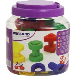 5536-JUEGO TORNILLOS Y TUERCAS PLASTICO 48 UNIDADES MINILAND 31721