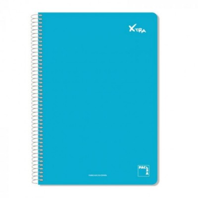 CUADERNO SERIE XTRA 60GRTAPA CONTRACOLADA FOLIO 215X310MM 80 HOJAS CUADRiCULA 4X4 COLOR AZUL PACSA 16070