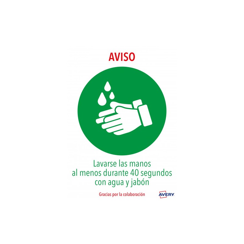 5617-SENALES ADHESIVOS PREIMPRESO "LAVARSE LAS MANOS" SOBRE DE 2 HOJAS EN A4 AVERY AV_KITCOVID1_ES 5617-SENALES ADHESIVOS PREIMPRESO "LAVARSE LAS MANOS" SOBRE DE 2 HOJAS EN A4 AVERY AV_KITCOVID1_ES