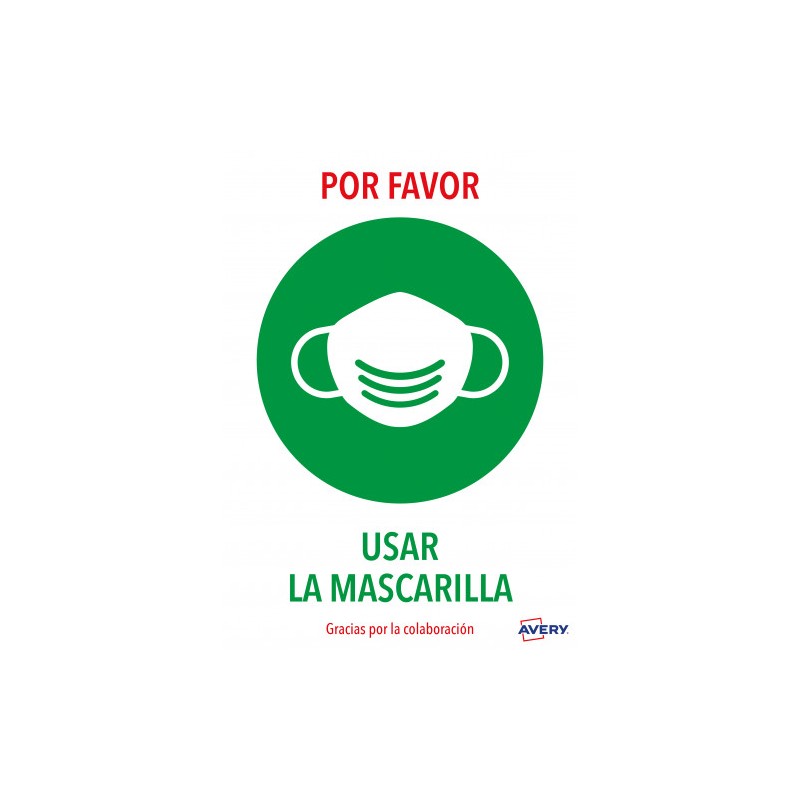 5619-SENALES ADHESIVOS PREIMPRESO "USAR MASCARILLAS " SOBRE DE 2 HOJAS EN A4 AVERY AV_KITCOVID2_ES 5619-SENALES ADHESIVOS PREIMPRESO "USAR MASCARILLAS " SOBRE DE 2 HOJAS EN A4 AVERY AV_KITCOVID2_ES