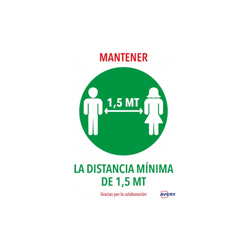 5623-SENALES ADHESIVOS PREIMPRESO "MANTENER DISNTACIA MINIMA DE 1,5 MT" SOBRE DE 2 HOJAS EN A4 AVERY AV_KITCOVID4_ES 5623-SENALES ADHESIVOS PREIMPRESO "MANTENER DISNTACIA MINIMA DE 1,5 MT" SOBRE DE 2 HOJAS EN A4 AVERY AV_KITCOVID4_ES