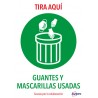 5629-SENALES ADHESIVOS PREIMPRESO  "TIRA AQUI GUANTES Y MASCARILLAS USADAS" SOBRE DE 2 HOJAS EN A4 AVERY AV_KITCOVID7_ES