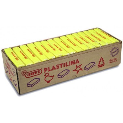 CAJA 15 PASTILLAS PLASTILINA 350 G AMARILLO OSCURO JOVI 7203