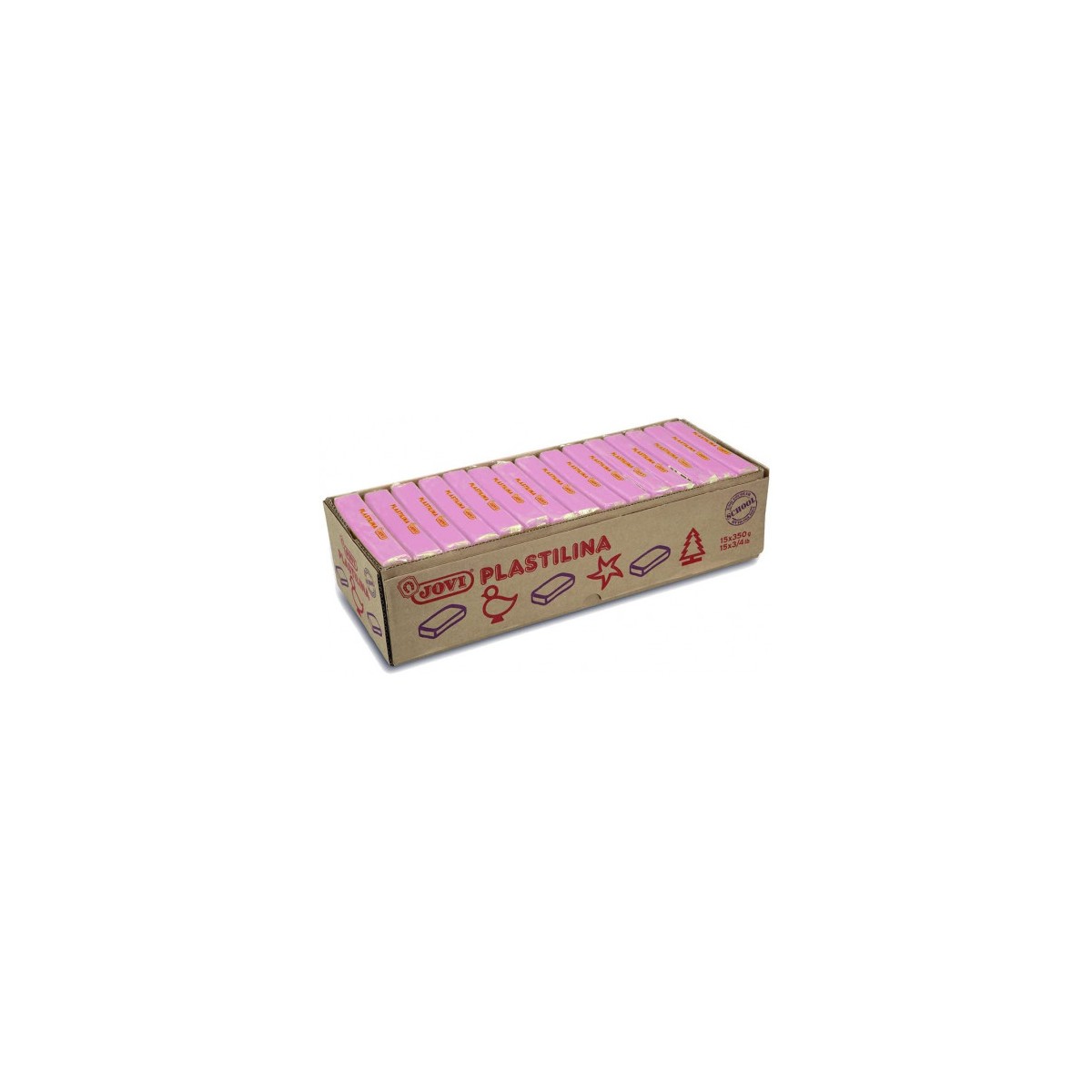 CAJA 15 PASTILLAS PLASTILINA 350 G LILA JOVI 7214