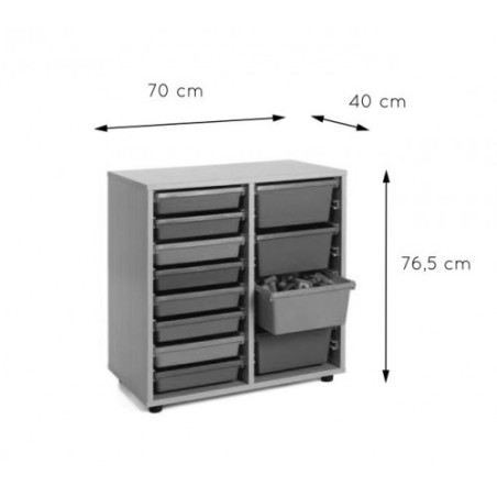 5867-MUEBLE BAJO CUBETERO 2 COLUMNAS 700 HAYA MOBEDUC 600210HP18