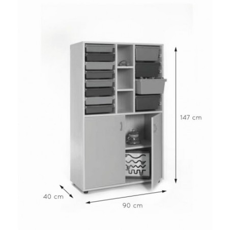 5911-MUEBLE MEDIO ARMARIO Y CUBETERO HAYA MOBEDUC 600316HPS18