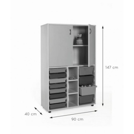 5913-MUEBLE MEDIO CUBETERO Y ARMARIO HAYA MOBEDUC 600317HPS18