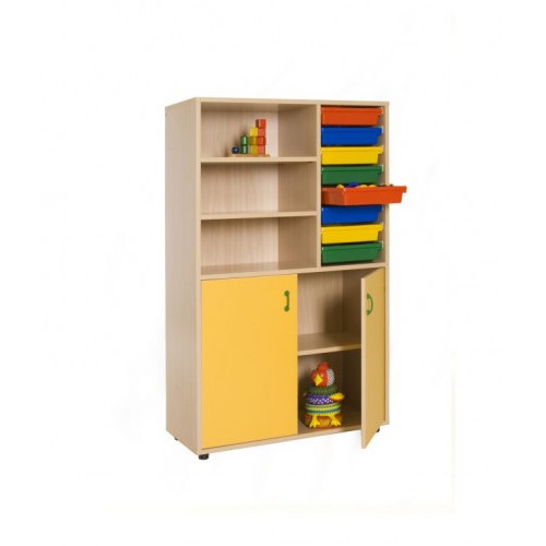 5914-MUEBLE MEDIO ARMARIO ESTANTERIA CUBETERO HAYA MOBEDUC 600318HPS18