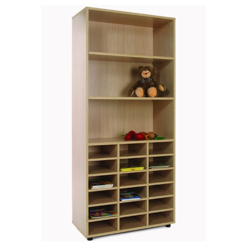 5952-MUEBLE ALTO CASILLERO Y ESTANTERIA HAYA MOBEDUC 600405HP18