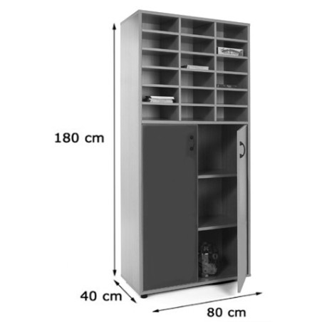 5959-MUEBLE ALTO ARMARIO Y CASILLERO HAYA MOBEDUC 600409HPS18