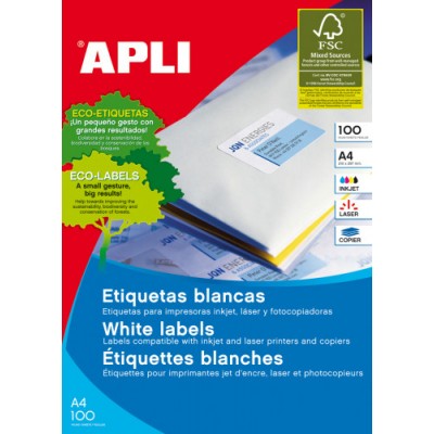 CAJA 100 HOJAS ETIQUETA BLANCA ILC 70X30 1271 APLI