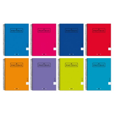 CUADERNO TAPA CARTON FORRADA EXTRADURA UNICOLOR5 A4 120 HOJAS 90GR 5X5 COLORES SURTIDOS PAPYRUS 88463199