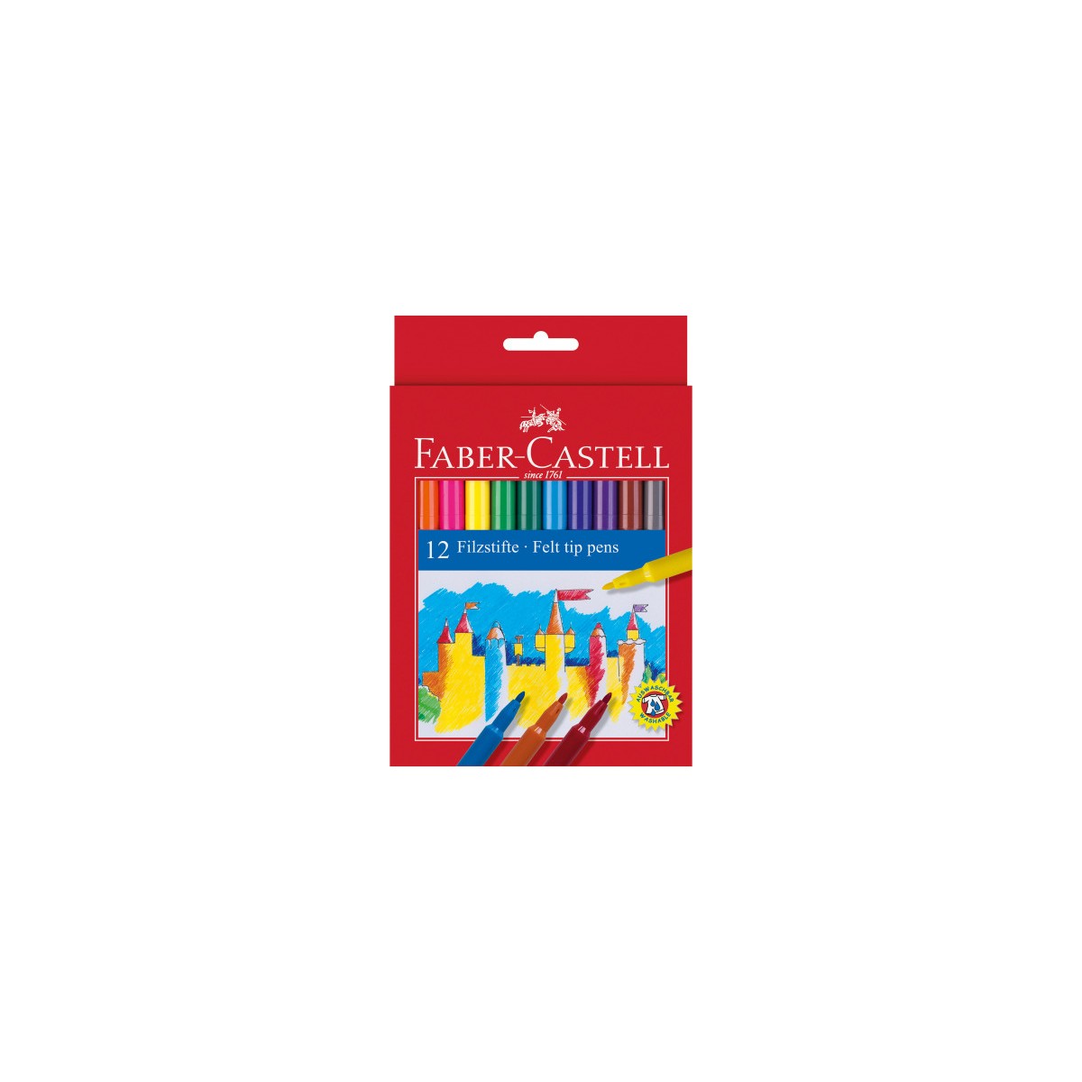 ESTUCHE CARToN 12 ROTULADORES ESCOLARES FABER CASTELL 554201