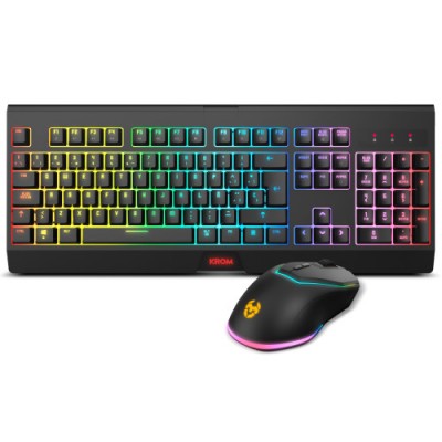 Krom KABALA teclado Raton incluido RF inalambrico QWERTY Espanol Negro