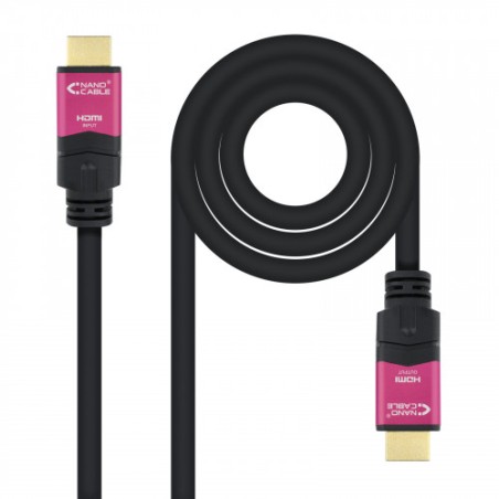 6559-Nanocable 10.15.3715 cable HDMI 15 m HDMI tipo A (Estandar) Negro, Rosa